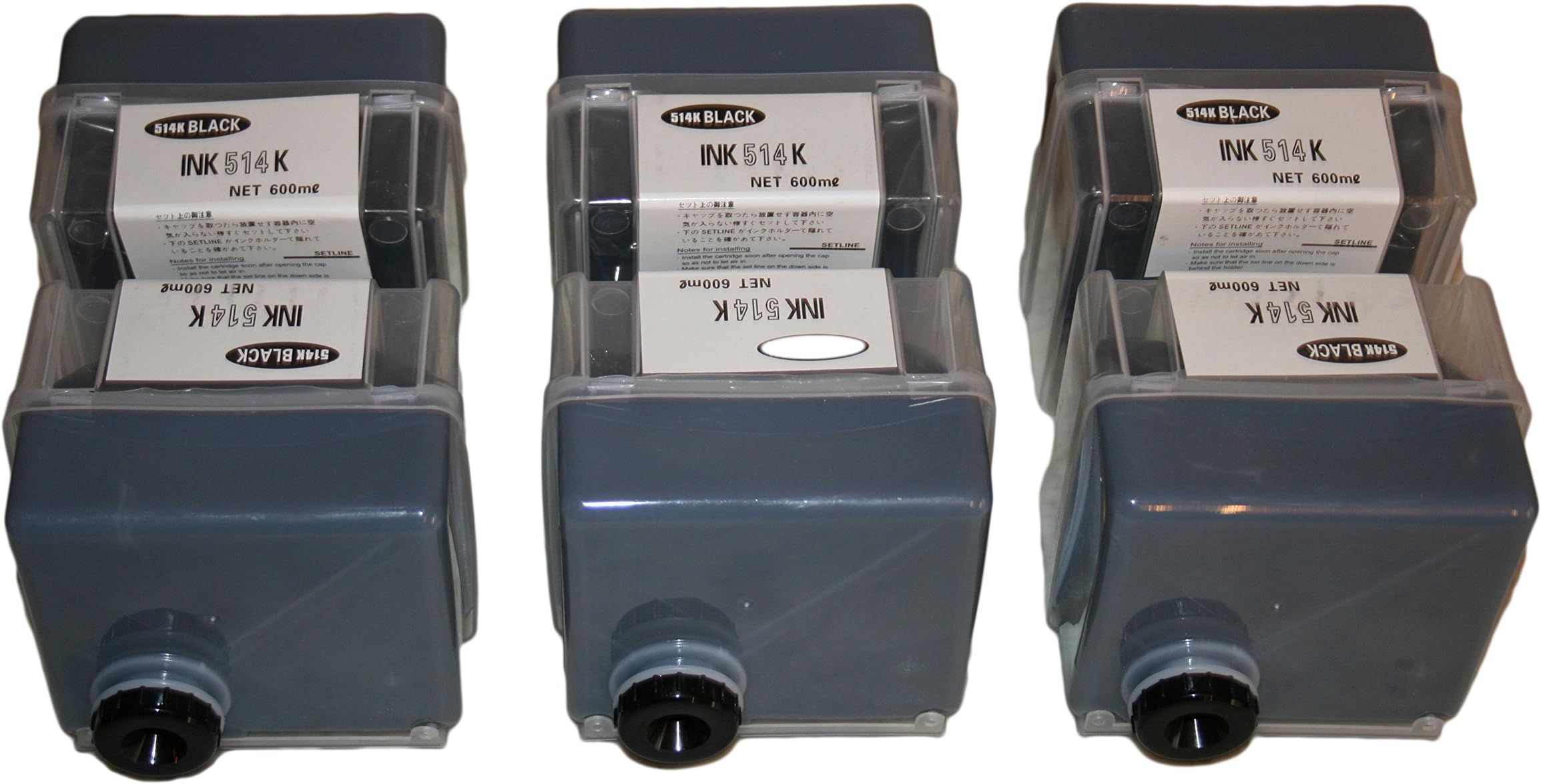 6 Wholesale Widgets Brand Black Inks Compatible With Duplo 504, 514, 524, 544 DUP514C