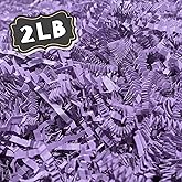2 LB Light Purple Crinkle Cut Paper Shred Filler Great for Gift Wrapping, Basket Filling, Birthday, Wedding, Halloween, Thanksgiving, Christmas Day, New Year Party Decorations Filling Supplies