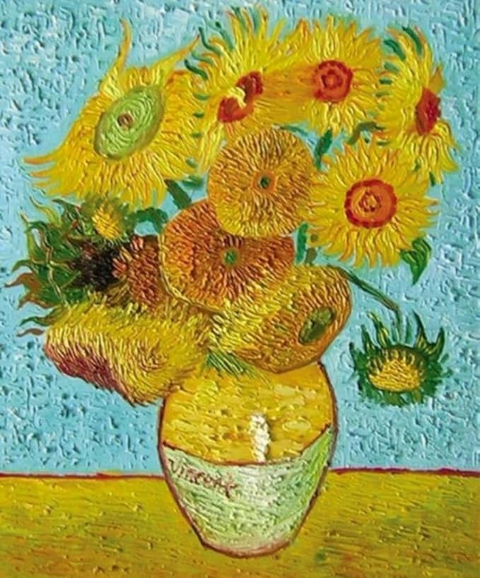 Van Gogh Les Tournesols Arts Visuels Amazon.com: Haehne Oil Painting - Twelve Sunflowers by Vincent Van Gogh
