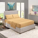 Nestl Split King Sheet Set - Bed Sheets - Camel Gold - 5-Piece Deep Pocket | Instantly Soft, Night-One Ready (No Wash Required). Fits 16-Inch Deep Pockets, 360-Degree Elastic Grip