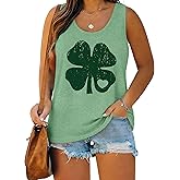 HQP Plus Size St Patricks Day Tank Tops Women St Pattys Shirts Lucky Shamrock Sleeveless Graphic Tees Casual Tops