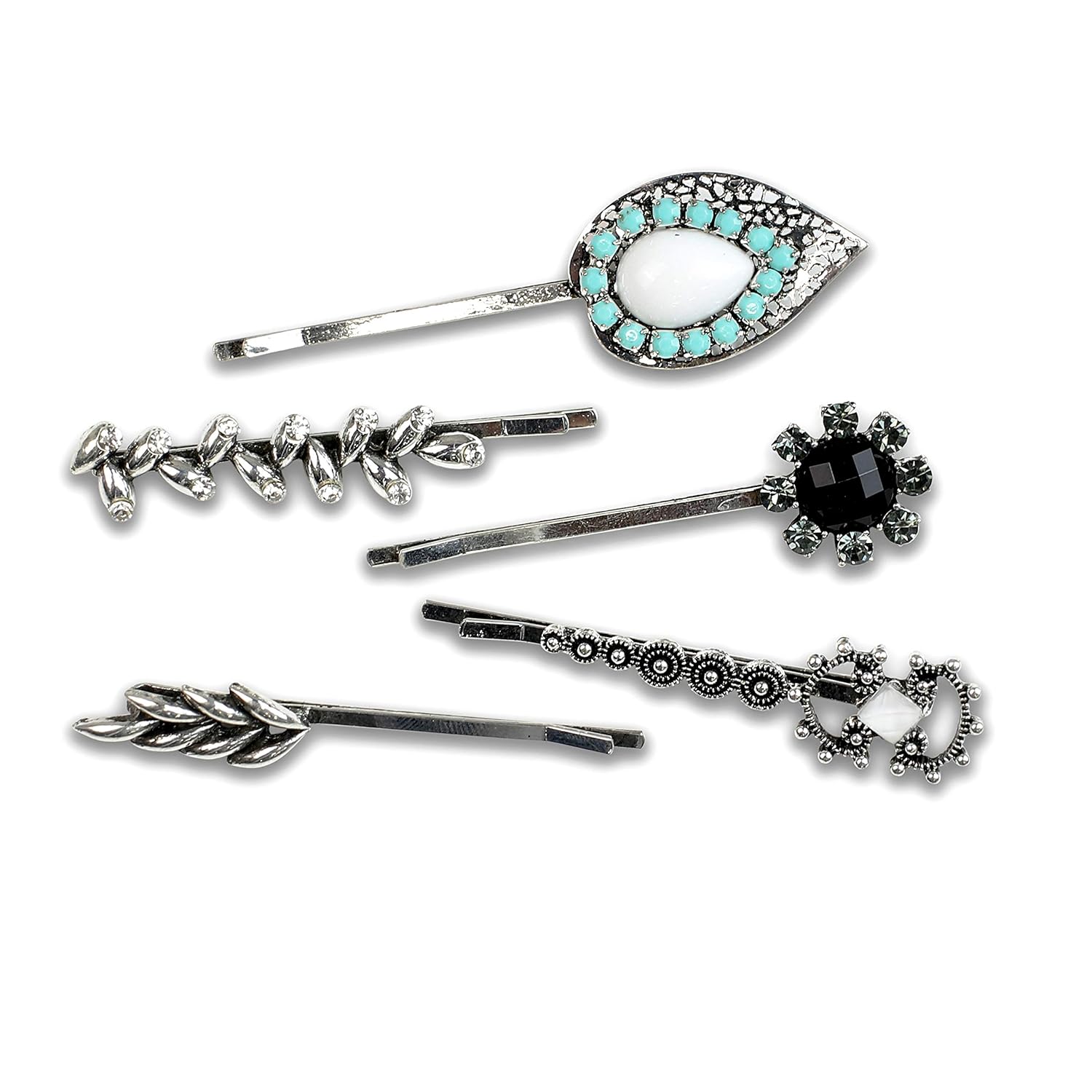 Funky Monkey Fashion Silver Bobby Girl And Woman Hair Pin Accessory Set Mediterranean