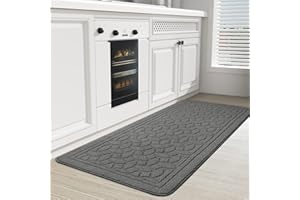 Color&Geometry Kitchen Rugs, Non Skid Kitchen Runner Rug Machine Washable Kitchen Floor Mat, Easy to Clean Kitchen Rugs and Mats, 24"x59", Grey