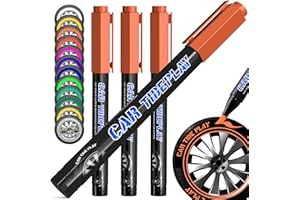 Cartideplay Paint Pen for Car Tire Lettering - Permanent Waterproof Ink Marker Designed to Last on Tires - Orange - 4 PCS