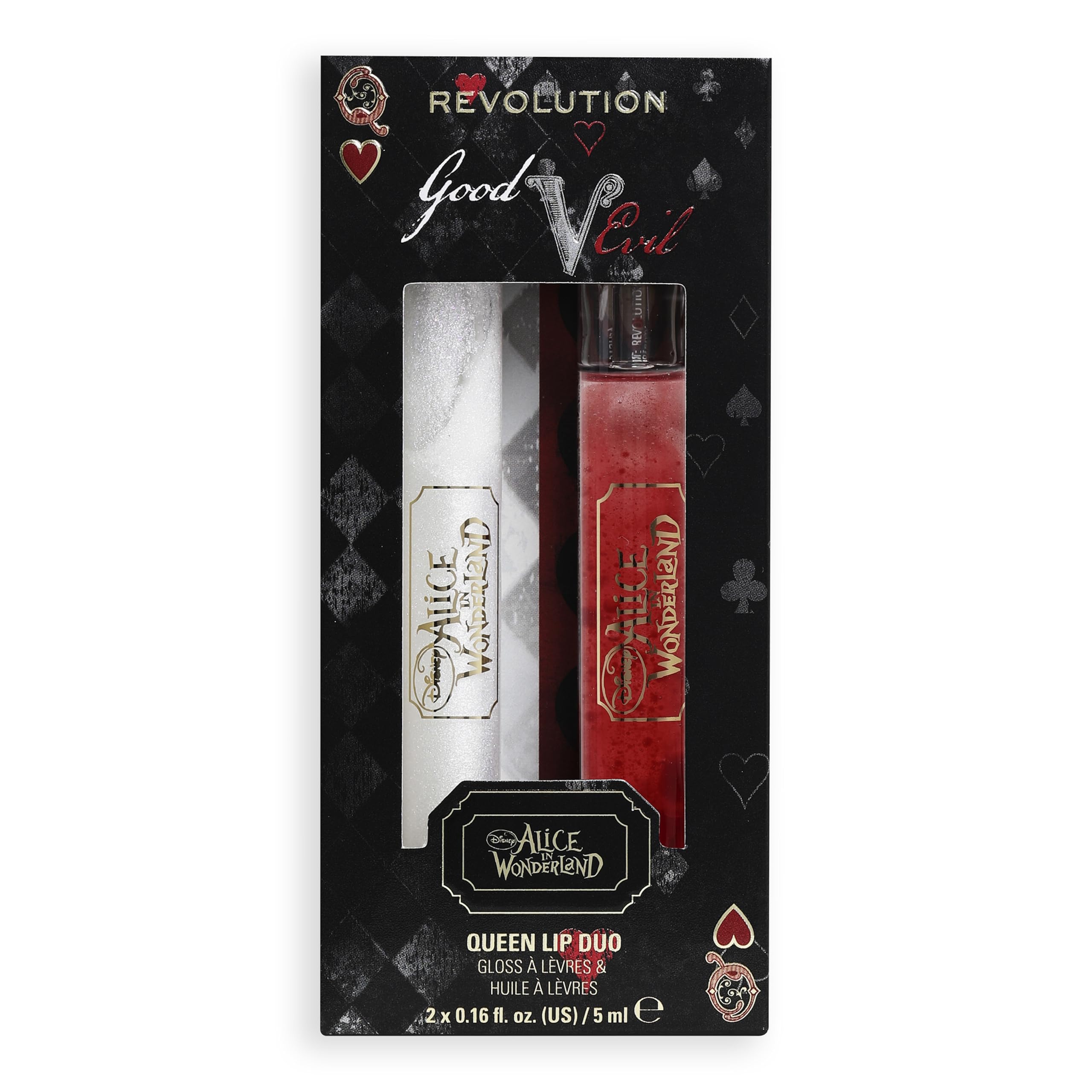 Revolution Beauty, Disney's Alice in Wonderland x Revolution The Queens Lip Duo, Halloween Costume Makeup Lip Gloss, Vegan & Cruelty-Free