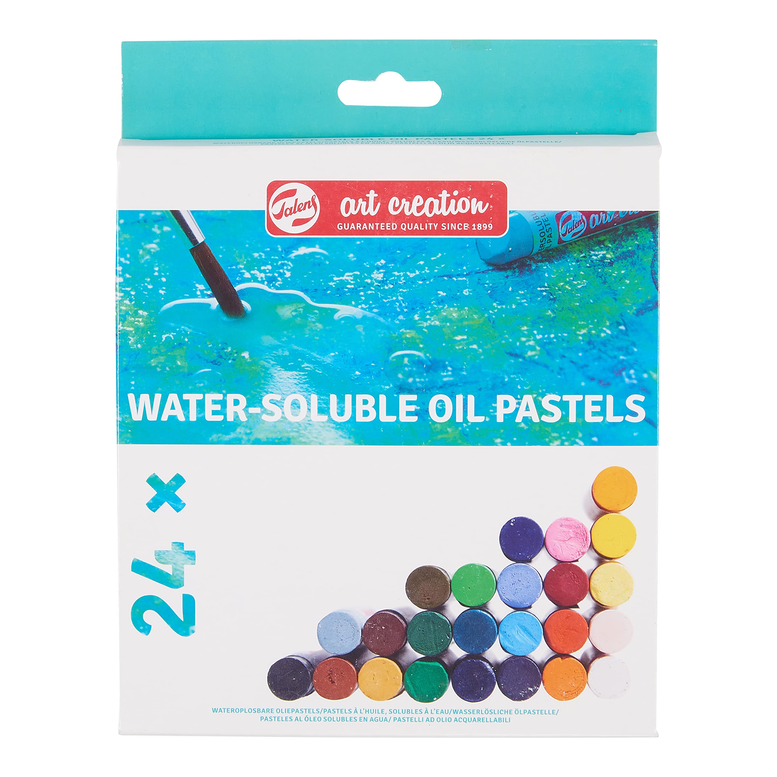 Talens Art Creation Water-Soluble Oil Pastels Set with 24 Colors | Water-Mixable Crayons