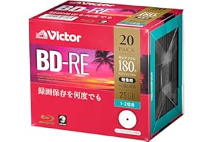 Victor VBE130NP20J1 Repeated Recording Blu-ray Disc BD-RE 25GB 20 Sheets White Printerable Single Layer 1-2x