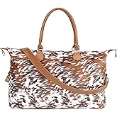 Weekender Bag Duffle Bag For Women Large Travel Tote Bag Overnight Weekend Bags With Shoulder Strap Cow Leopard Atzec…