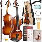Violin,Kmise 4/4 Full Size Acoustic Violins Solid Wood Fiddle Set for Adults Beginners with Hard Case with Hygrometer,Violin