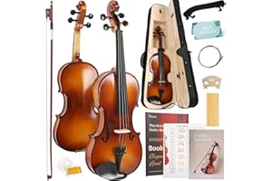Violin,Kmise 4/4 Full Size Acoustic Violins Solid Wood Fiddle Set for Adults Beginners with Hard Case with Hygrometer,Violin 