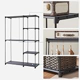 SONGMICS Freestanding Wardrobe 43 x 112 x 165 cm Grey RYG024G02 view 5