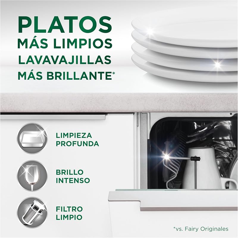 Fairy Platinum Lemon, All-in-One Dishwasher Cápsulas, 170 Cápsulas, Para as sobras mais difíceis, limpa até mesmo a gordura do filtro