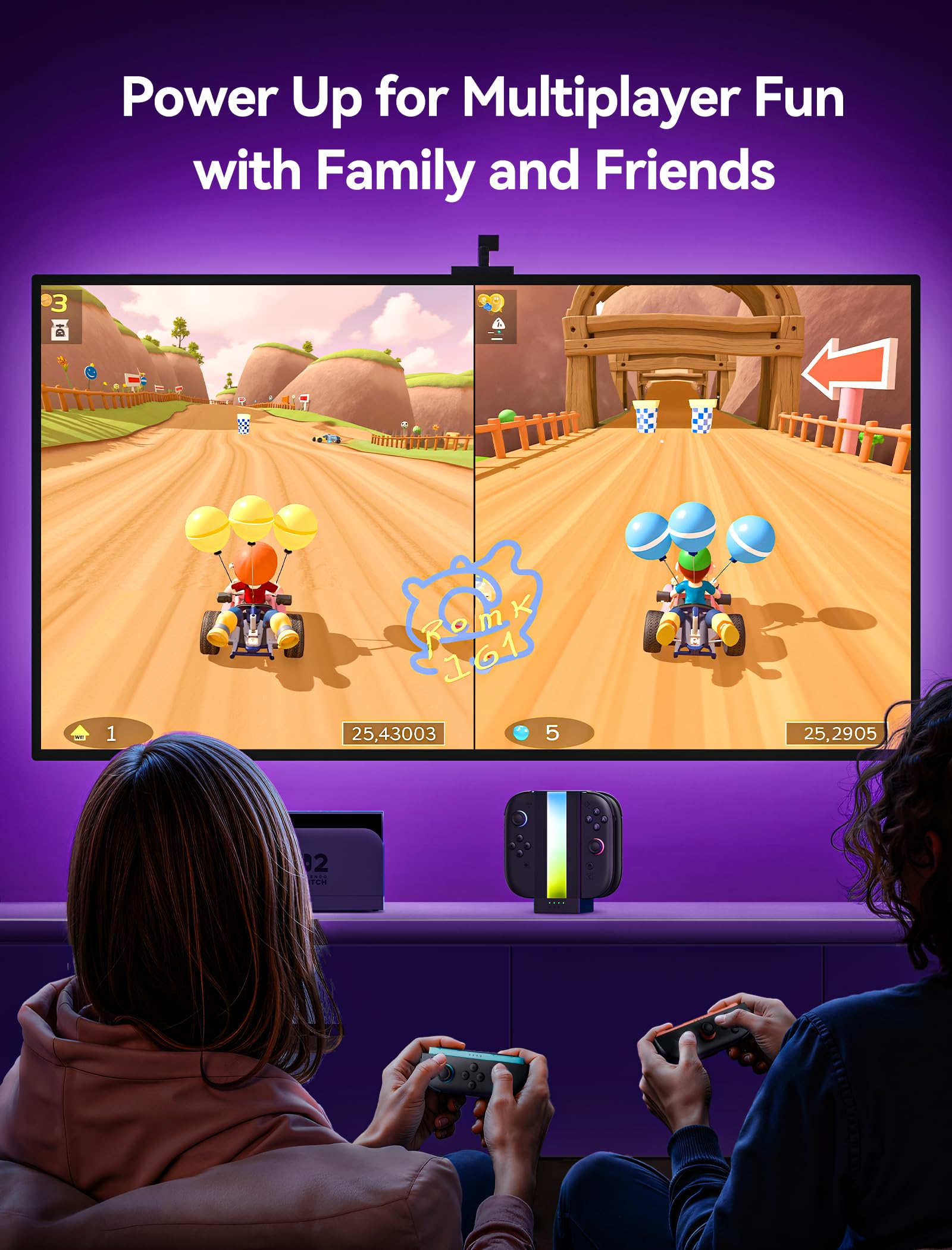 JSAUX EnergyFlow Ladestation für Nintendo Switch 2 JoyCon Controller, 4-in-1 Magnetische RGB-Ladestation mit LED-Anzeige, Switch 2 JoyCon Zubehör mit 1,5M USB C Kabel 7