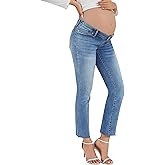 OVRUNS Maternity Jeans Under Belly Pregnancy Jeans Stretchy Denim Maternity Clothes for Women