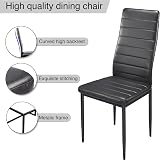 Blisswood 140cm Dining Table 4 Chairs PU Leather White Marble Grey view 8