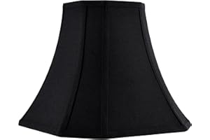 JERHOUS Black Square Cut Corner Bell Lamp Shade Medium Lampshade 6.5``Top×13``Bottom×10.6``Hight(Spider) Rustic Lamp Shade for Table & Floor Lamp - Lampshade Replacement