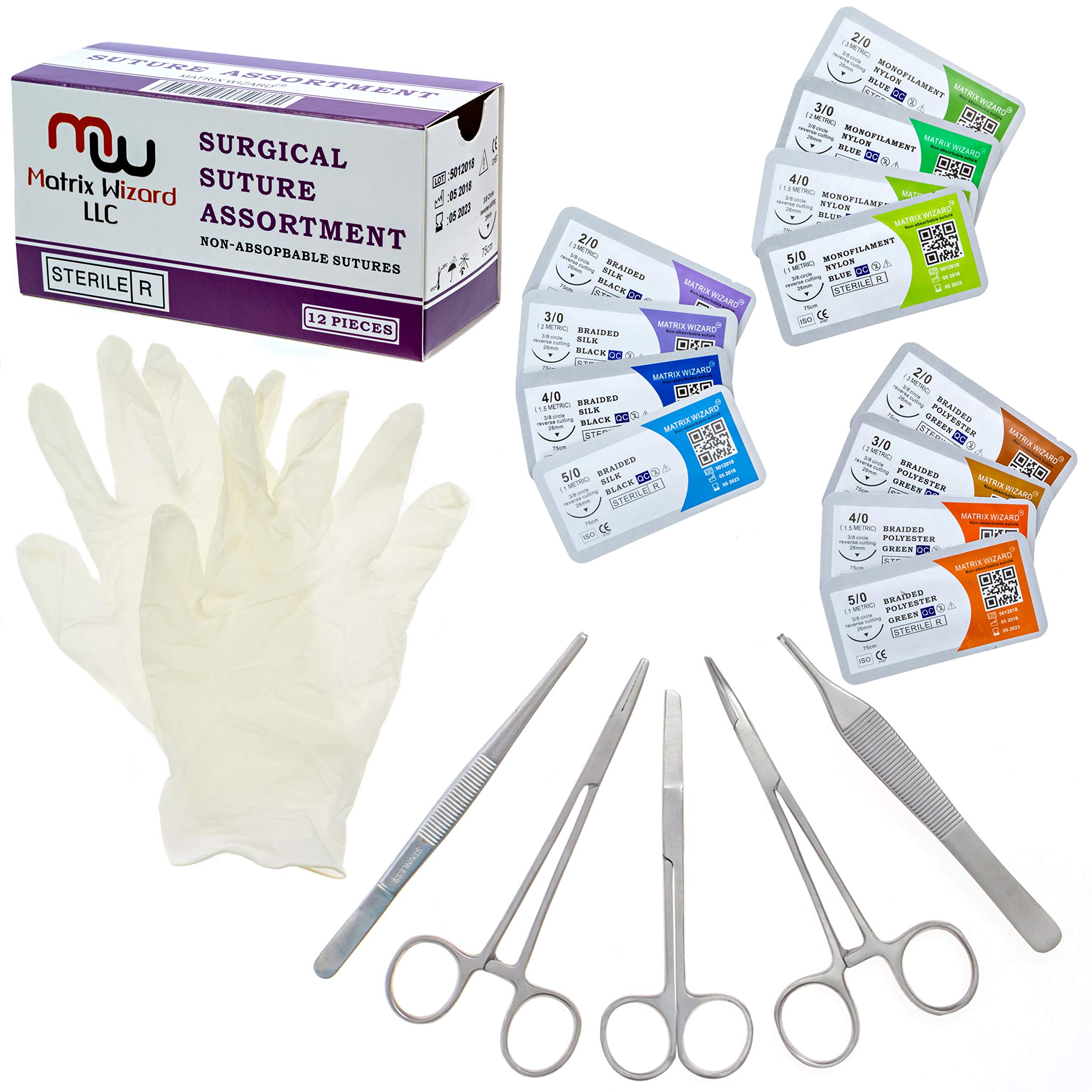 Sutures Thread With Needle + Training Instruments Suture Practice