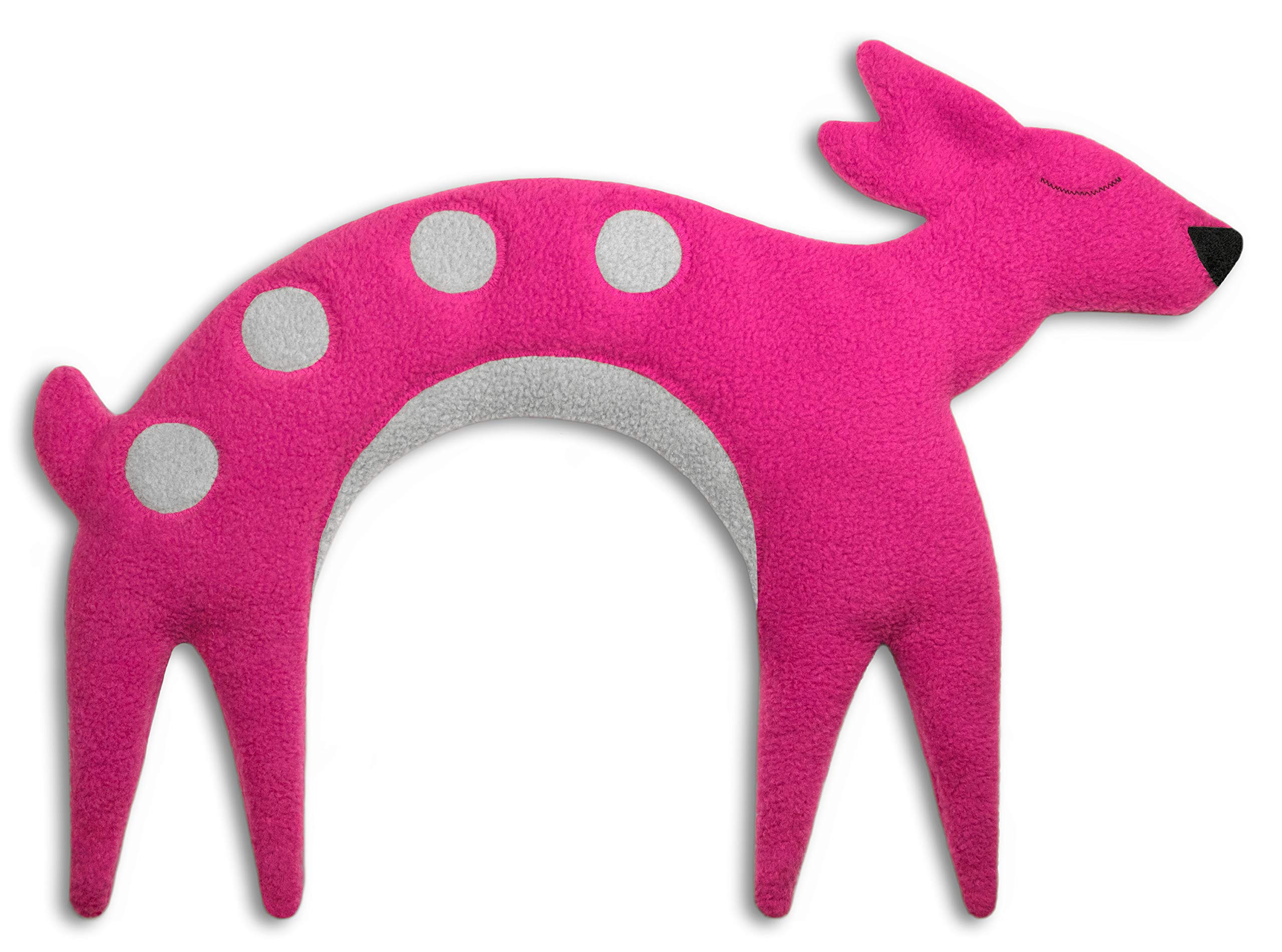 Leschi Wheat Bag microwavable, unscented/Heat Pack for Neck and Shoulders/Animal: Fawn Flora, Pink