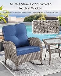 HUMMUH Outdoor Bistro Set-High Back Outdoor Rocking