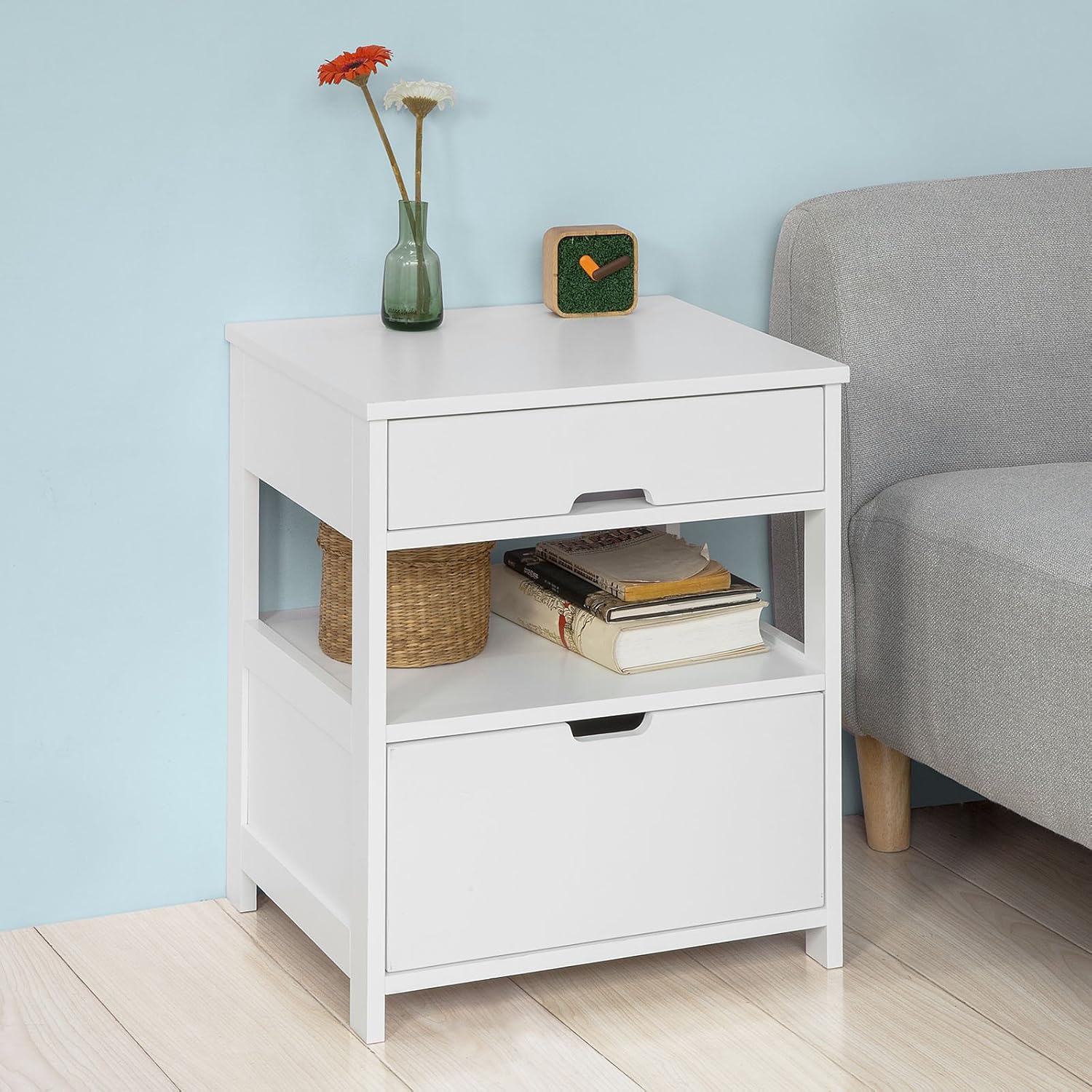 Amazon Com Haotian Frg258 W Beside Table With 1 Drawers Night