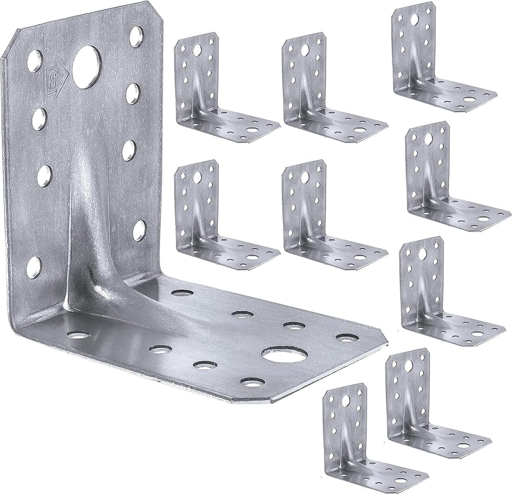 LLB Angle Corner Brackets Wood 70x70x55x1.5mm Pack of 10 Galvanised