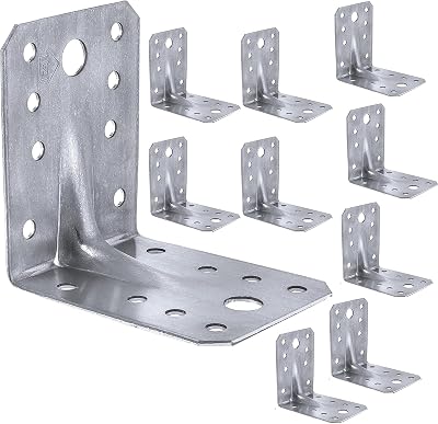 LLB Angle Corner Brackets Wood 70x70x55x1.5mm Pack of 10 Galvanised