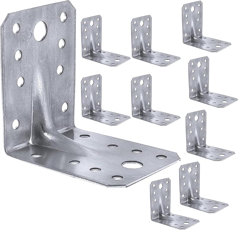 LLB Angle Corner Brackets Wood 70x70x55x1.5mm Pack of 10 Galvanised