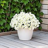 Artificial Fake Flowers Plant for Outdoors, 16 Bundles Faux Morning Glory UV Resistant Look Real Silk Flowers for Outside Planter Front Door Porch Patio Yard Spring Summer Decoration, Fuchsia