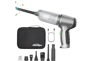 KIMHONGLEE Car Vacuum Portable, Handheld Vacuum Cordless - 19000PA Mini Vacuum Cleaner High Power with Brushless Motor, 3 in 1 Hand Vacuum Cordless Rechargeable for Car, Home, Keyboard, Pet Hair Cleaning