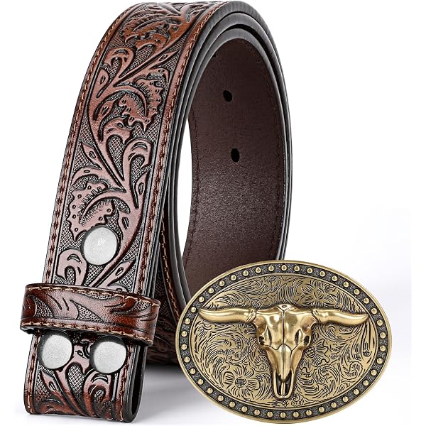Amazon.com: BELTROAD Western Leather Buckle Belt for Men  display picture 2