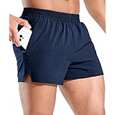 Nepest Men's 3" Running Short with Liner Quick Dry Lightweight Athletic Workout Gym Shorts with Zipper Pocket