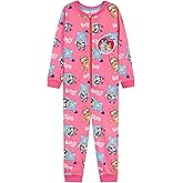 Bluey One-Piece Pajamas for Girls, Cozy Jumpsuit with Long Cuffed Sleeves and Ankles, Cute Girls Loungewear Set