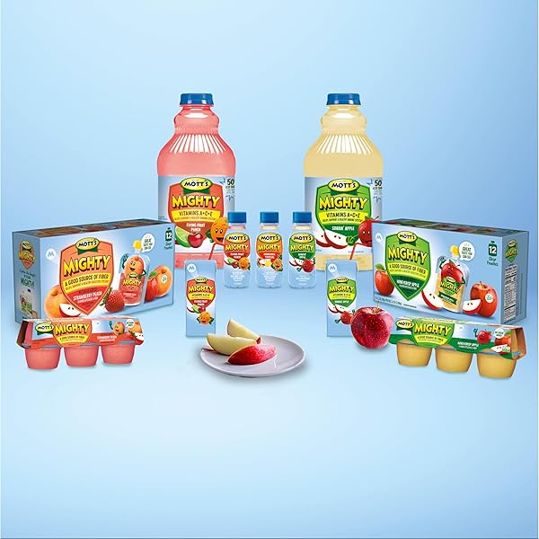 MOTT’S MIGHTY FLYING FRUIT PUNCH JUICE DRINK, 8 FL OZ BOTTLES, 24 COUNT (4 PACKS OF 6), 100% FRUIT JUICE WITH PURIFIED WATER, VITAMINS A, C AND E, NO ARTIFICIAL FLAVORS, COLORS OR SWEETENERS