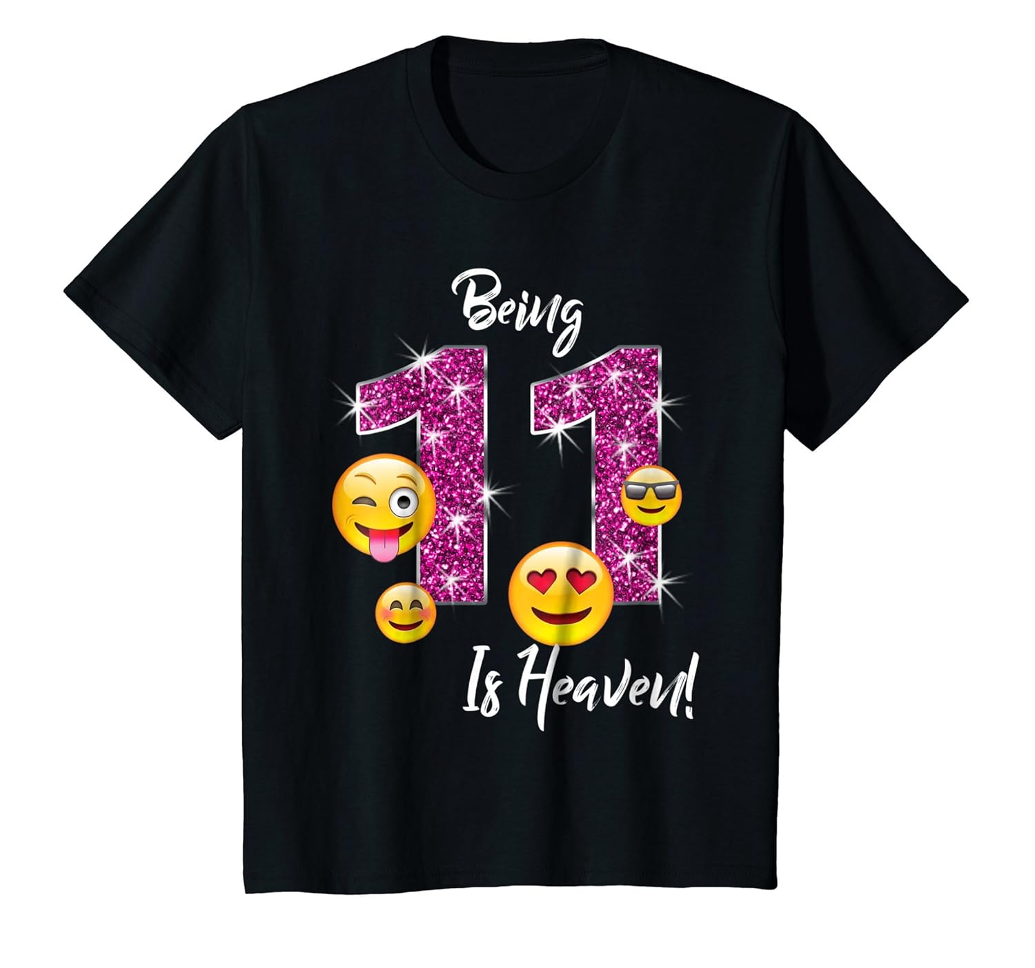 Funny Emoji Birthday T Shirt Gift for 11 Year Old Girls