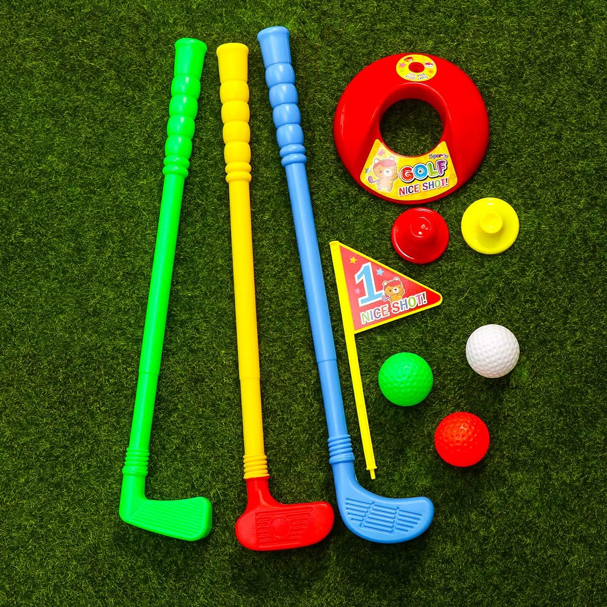 LIOOBO Golf Clubs Set Toy Golf Kit Suits Sport Playing Toys for Kids Boys Girls Indoor Outdoor Christmas Birthday Gift: Sports & Outdoors