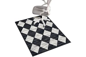 CAREMEE Office Chair Mats for Hardwood Floor, 36"X48" Desk Chair Mat for Laminate, Computer Chair Mat Office Rug for Tile, Low Pile Gaming Carpet Floor Protector for Rolling Chair, Black Diamond