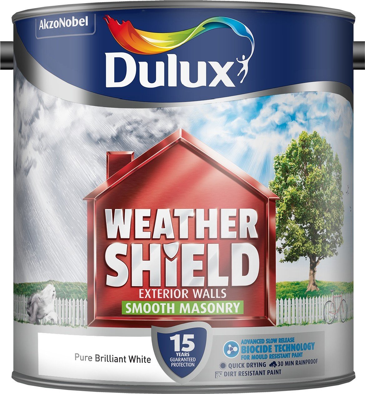 Dulux Weather Shield Smooth Masonry Paint, 2.5 L White Amazon.co.uk
