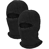2 Pieces Winter Face Mask Ski Masks Warm Knitted Balaclava for Men Women Fleece Windproof Face Cover for Outdoor Sports