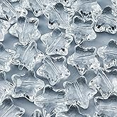 50pcs Acrylic Crystal Star Beads 20mm Star Shape Faceted Beads for Jewelry Making Bracelet Necklace Key Chains DIY Crafts(Transparent)