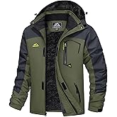 MAGCOMSEN Men's Winter Coats Water Resistant Ski Snow Jacket Warm Fleece Jacket Parka Raincoats With Hood Multi-Pockets