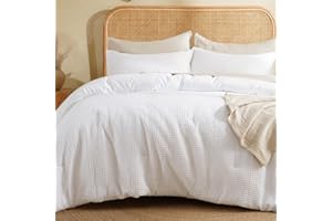David's Home Waffle Weave Comforter Set 3PCS King Size, Soft Breathable Lightweight Cozy Skin-Friendly Warm for All Season, E