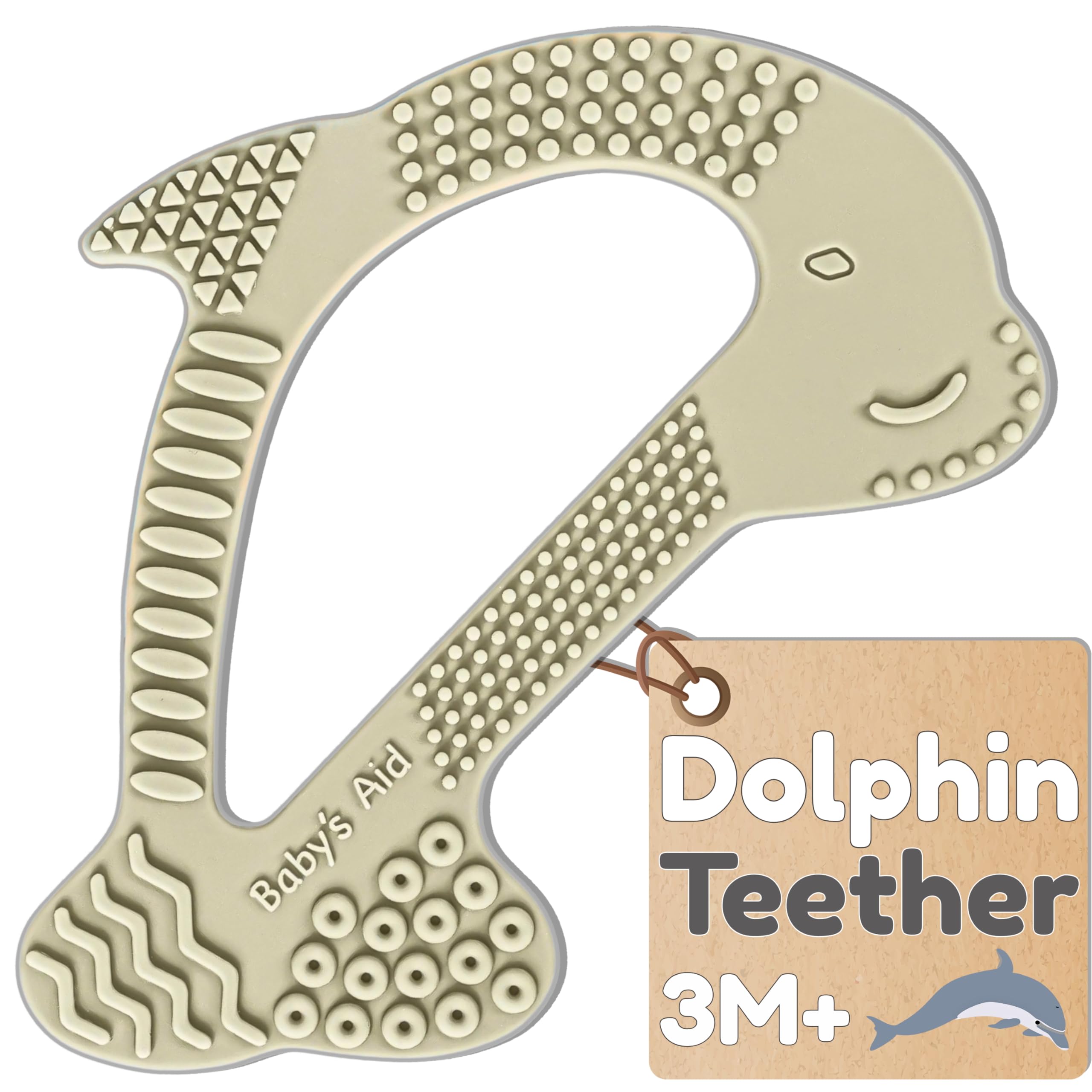 Photo 1 of Baby Teething Toy, 8 Pain Relief Textures, Dolphin Silicone Teethers for Babies, Easy to Hold, Chew & Clean, BPA-Free Baby Teething Relief, Durable and Flexible Infant Chew Toys, 3M+ - Baby’s Aid