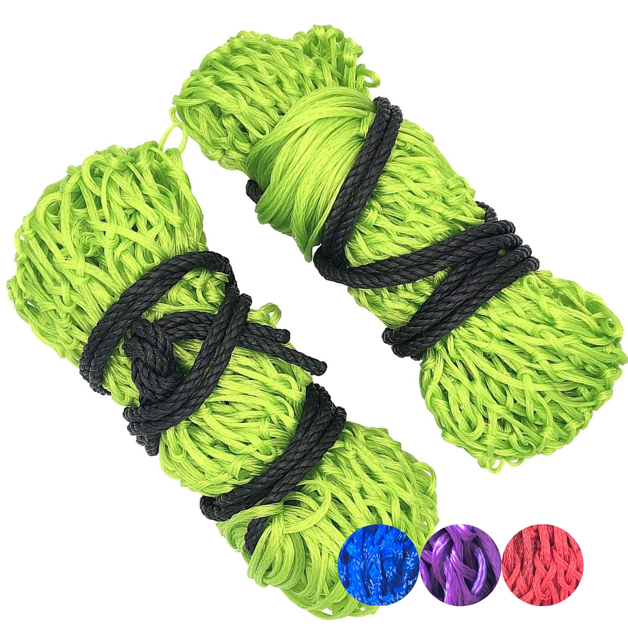 2 Inch Hole Hay Net For Horses Multipack - 2 X Daisy Equestrian Net Bag With Extra Strong Mesh Holes For Greedy Horses.Hay Nets With Large Holes Horse Accessories Haynet (Green)