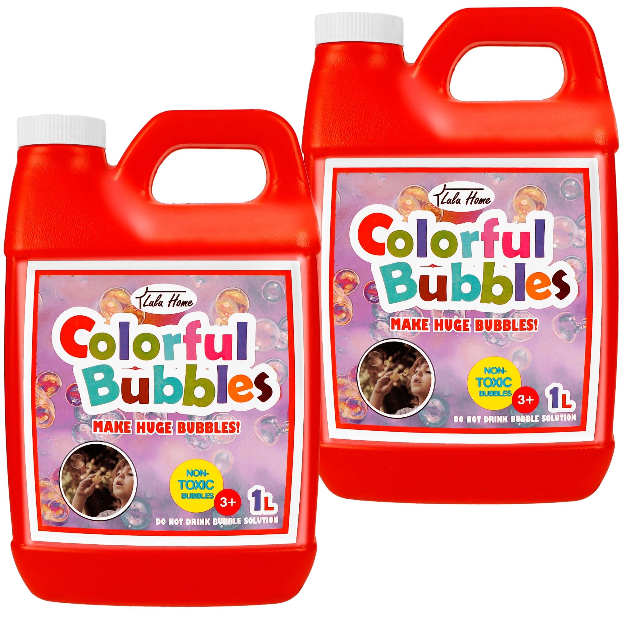 Lulu Home 2 Packs Bubble Concentrated Solution, 2 L/ 67.6 OZ Bubble Refill Solution for Kids Bubble Machine, Giant Bubble Wand, Bubble Blower, Halloween/Birthday Party Favors - Up to 5 Gallons