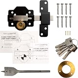 Gatemate Premium Long Throw Lock Double Locking 2 Inch Stainless Black view 3