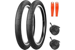 WEEROCK 20 Inch BMX Tire, 20 x 2.4 (64-406) Bike Tires, 2 Pack Folding Bead Replacement Tyre with Inner Tubes for 20" Bicycle