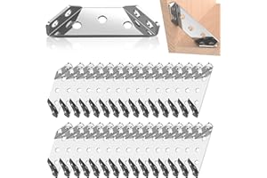 Bigwaves 30pcs Corner Bracket,Universal Stainless Steel Furniture Corner Connector, Heavy Duty Triangular Support Angle Brackets for Wood Furniture, Cabinets, Tables, and Chairs