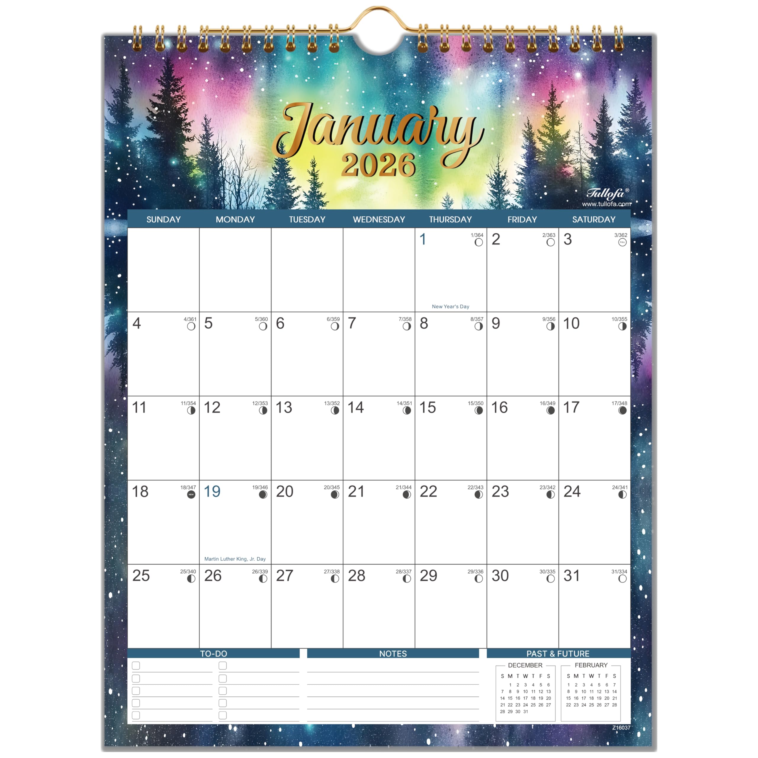 Photo 1 of 2026 Calendar - 2026 Wall Calendar, January 2026 - December 2026, 8.5" x 11", Wall Calendar 2026, Twin-Wire Binding + Hanging Hook + Large Blocks with Julian Dates, Perfect Calendar for Organizing