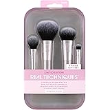 Real Techniques Limited Edition Luminous Glow Mini Makeup Brush Set, Holiday Gift Set, Pink, Stocking Stuffer, 4 Count