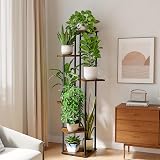 Bamworld 6-Tier Tall Plant Stand Indoor Metal Shelf Corner Display view 2